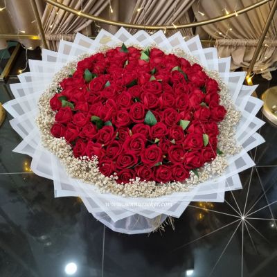 101 Kadife Kırmızı Güllü İsteme, Söz, Nişan Buketi 3742 - 3