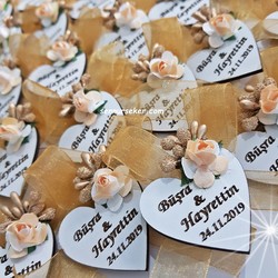  - Ahşap Kalp Söz Nişan Nikah Hediyeliği 2665