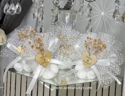 Altın Pleksi Kalp Söz, Nişan, Nikah Hediyeliği 3366 - 2
