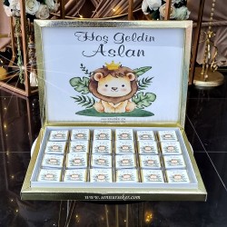 Aslan Desenli İsim Baskılı Bebek Çikolatası 3705 