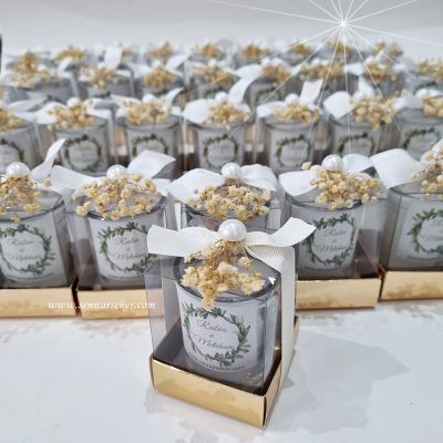 Bardakta Asetat Kutulu Mum Söz, Nişan, Nikah, Sünnet Hediyeliği 3653 - 1