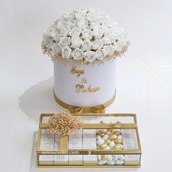 ŞENNUR - Beyazın Asaleti Çiçek Çikolata Seti 3184