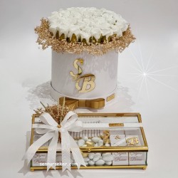 Beyazın Asaleti Çiçek & Çikolata Seti 3458 - Thumbnail