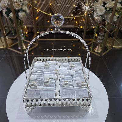 Bir Ömür Mutluluğa İlk Adım, Beyaz Gül Temalı İsteme, Söz veya Nişan Çikolatası 4119