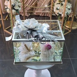 ŞENNUR - Cam Bohça Kutusu – Söz, Nişan ve Düğün İçin Şık Sunum Kutusu Büyük Boy 4077