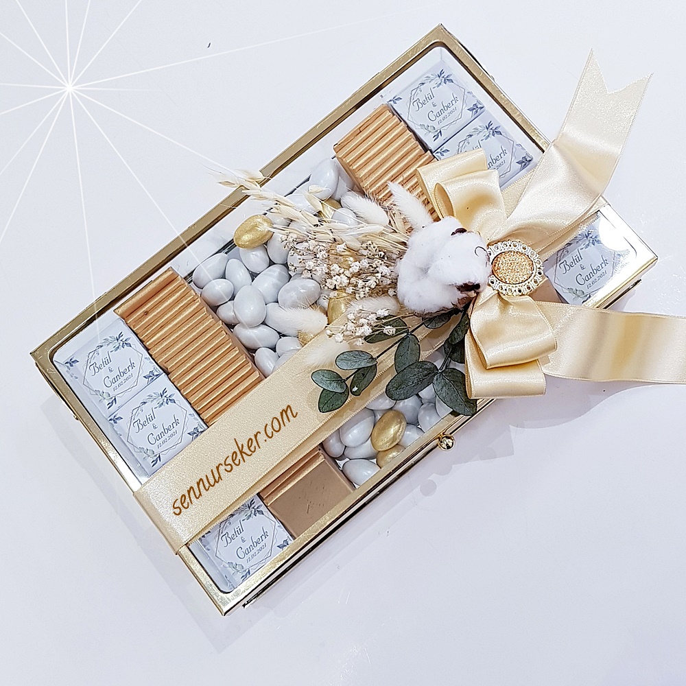 Cam Kutuda Çikolata 3011 Söz / Nişan Çikolatası ŞENNUR