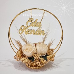 Çember Çiçekli Masa İsimliği 3370 