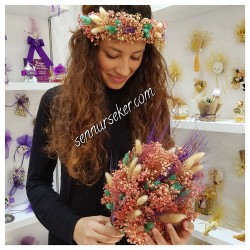 Cipsolu Gelin Buketi ve Tacı 2175 - 2