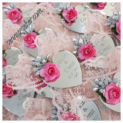  - Dantelli Ayna Magnet Nişan, Nikah, Bebek 2373