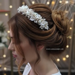 ŞENNUR - Gala ve Cipso Çiçekli Gelin Tacı 4060