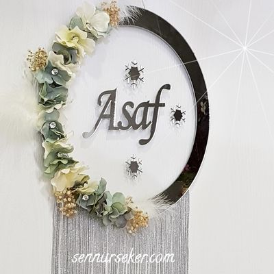 Gümüş Ortancalı Bebek Kapı Süsü 2612 - 1