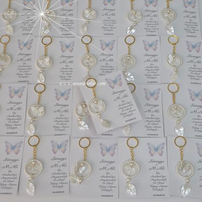 Halkalı Kelebek Anahtarlık Söz, Nişan, Nikah, Kına, Düğün ve Sünnet Hediyeliği 4099 - 1