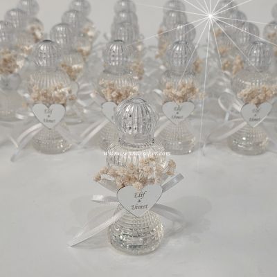 İnce Belli Şişede, Cipsolu Süslü Söz, Nişan, Nikah, Bebek, Sünnet Hediyeliği Kolonyası 4035 - 1