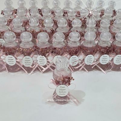 İnce Belli Şişede, Cipsolu Süslü Söz, Nişan, Nikah, Bebek, Sünnet, Vefat Hediyeliği Kolonyası 3987 - 2