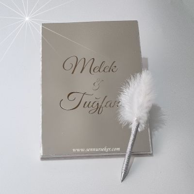 İsim Kazımalı Pleksi Kapaklı Söz, Nişan, Nikah, Düğün Anı Defteri 3812 - 1