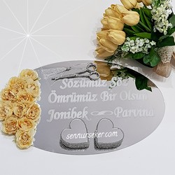 İsme Özel Gümüş Yüzük Tepsisi 2607 