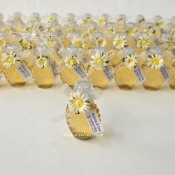 ŞENNUR - İstiridye Şişede Papatya Süslemeli Söz, Nişan, Nikah, Bebek ve Sünnet hediyeliği Kolonya 4067