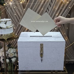 Kadife Kumaş Kaplı Kilit Mekanizmalı Takı Kutusu veya Takı Sandığı 4093 - Thumbnail