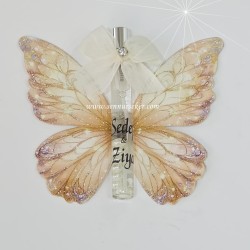 ŞENNUR - Kelebek Fonlu Fısfıs Parfüm Şişeli İncili 80° Limon Çiçeği Kolonyalı Söz, Nişan, Nikah ve Kına Hediyeliği 4095