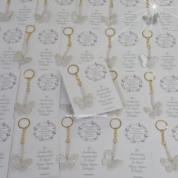 ŞENNUR - Kelebekli Anahtarlık Hediyeliği | Özel Baskılı Kartonlu Söz, Nişan, Nikah ve Bebek Mevlüdü Hatırası 4081