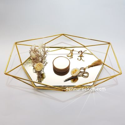 Kırçiçekli  Gold Nişan Yüzük Tepsisi 2576 - 1