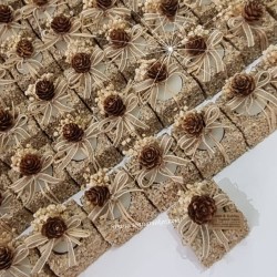 ŞENNUR - Kozalaklı, Cipsolu, Kumlu Söz, Nişan, Nikah Hediyeliği Mum 3996