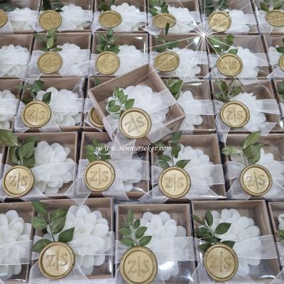 Kraft Kutuda Lotus Mum, Mühürlü Söz, Nişan, Nikah Hediyeliği 4036 - 1