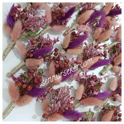 ŞENNUR - Kuru Çiçekli Damat Yaka Çiçeği 2460
