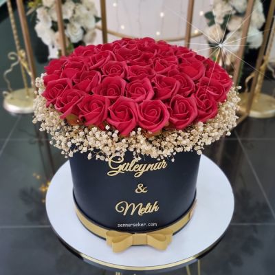 Kutuda Kırmızı Gül İsteme, Söz veya Nişan Çiçeği 3382 - 1