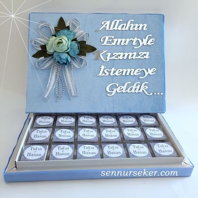 Mavi Kız İsteme Çikolatası 2772 - 1