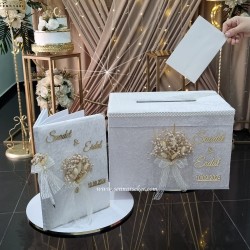 Nişan, Nikah, Düğün için İsimli Anı Defteri ve Takım Takı Kutusu, Sandığı 3790 - 2