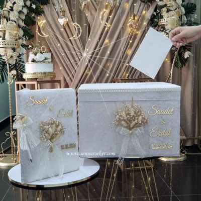 Nişan, Nikah, Düğün için İsimli Anı Defteri ve Takım Takı Kutusu, Sandığı 3790 - 1