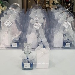  - Özel Şeffaf Asetat Çantasında Cam Kolonya Şişesi, Şeker Kutusu Set Söz, Nişan, Nikah, Sünnet, Bebek Hediyeliği 3793
