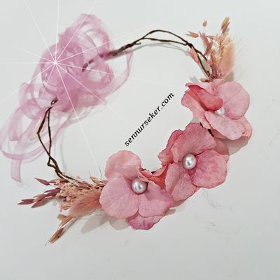 Pembe Ortancalı Gelin ve Lohusa Tacı 2743 - 1