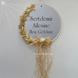  - Pleksili ve Çiçek Süslü Aile Kapı Süsü 3981