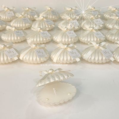 Sedefli İstiridye Mum Söz, Nişan, Nikah, Bebek, Sünnet Hediyeliği 4052 - 1