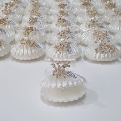  - Sedefli İstiridyede Mum Söz, Nişan, Kına, Nikah Hediyeliği 3753