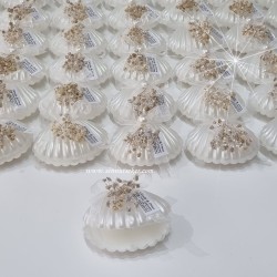Sedefli İstiridyede Mum Söz, Nişan, Kına, Nikah Hediyeliği 3753 - 3
