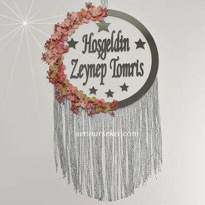 Şefaf ve Gümüş Pleksili Bebek Kapı Süsü 3446 - 1