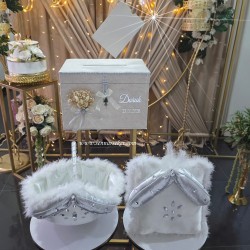 ŞENNUR - Sünnet İçin Kilitli Takı Kutusu, Altın Takı Yastığı, İkram Sepeti Seti 4073