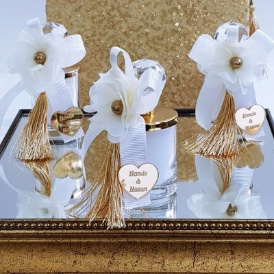 Taşlı Mum ,Söz,Nişan,Nikah, Kına  Hediyeliği 2462 - 1