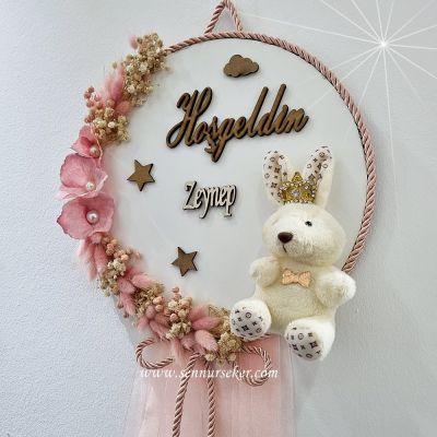 Tavşanlı Kız Bebek Kapı Süsü 3526 - 1