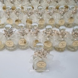Yuvarlak Silindir Cam Şişede Söz, Nişan, Nikah, Bebek ve Sünnet Hediyeliği Kolonya 3782 - 2