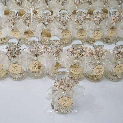 Yuvarlak Silindir Cam Şişede Söz, Nişan, Nikah, Bebek ve Sünnet Hediyeliği Kolonya 3782 - 2